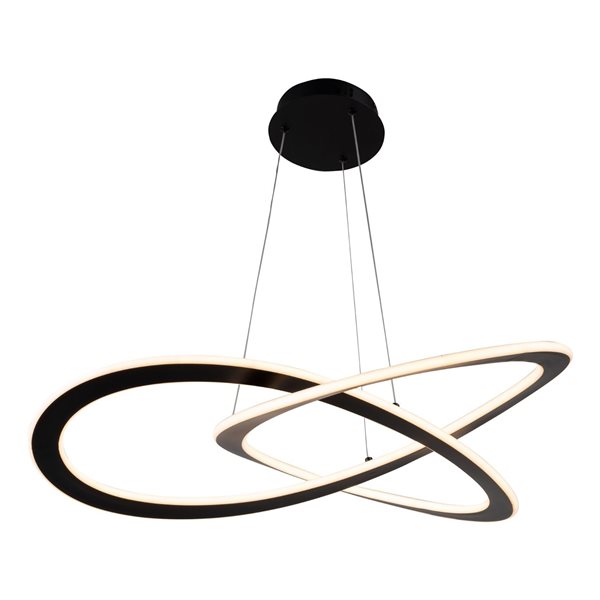 Artcraft Lighting Wave 32-in Black 60W LED Chandelier