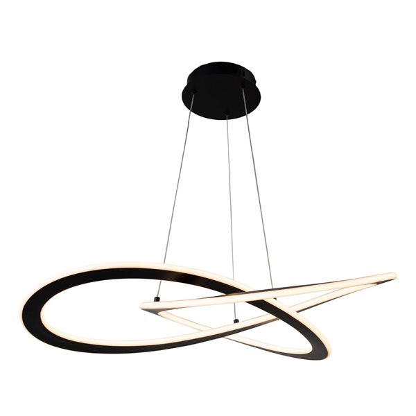 Artcraft Lighting Wave 32-in Black 60W LED Chandelier