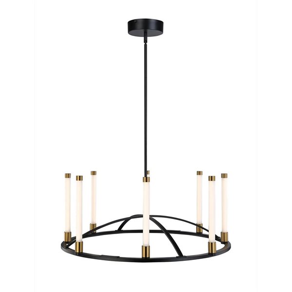 Artcraft Lighting Infiniti Matte Black Brass 8-Light Integrated LED Chandelier