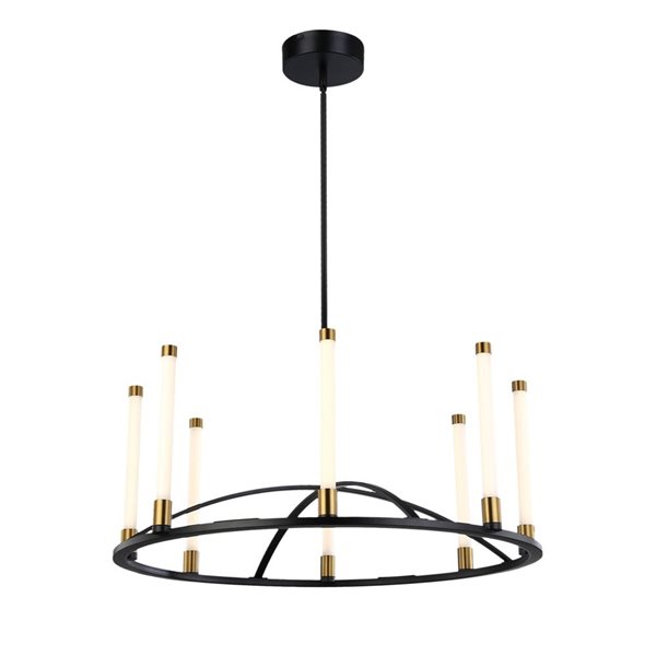 Artcraft Lighting Infiniti Matte Black Brass 8-Light Integrated LED Chandelier
