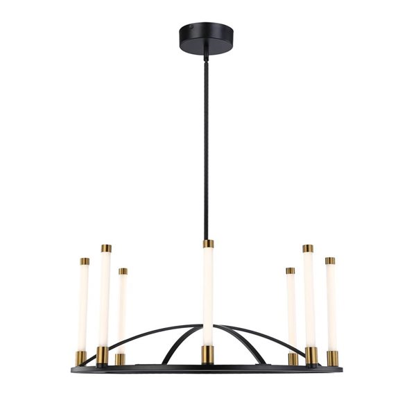 Artcraft Lighting Infiniti Matte Black Brass 8-Light Integrated LED Chandelier