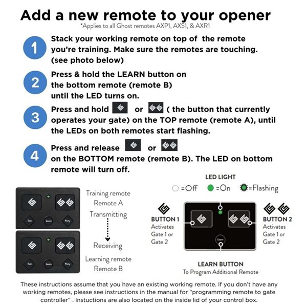 Ghost Controls Three-Button Remote Transmitter