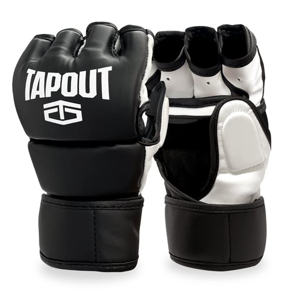 Tapout Black 12 Oz Black MMA Gloves
