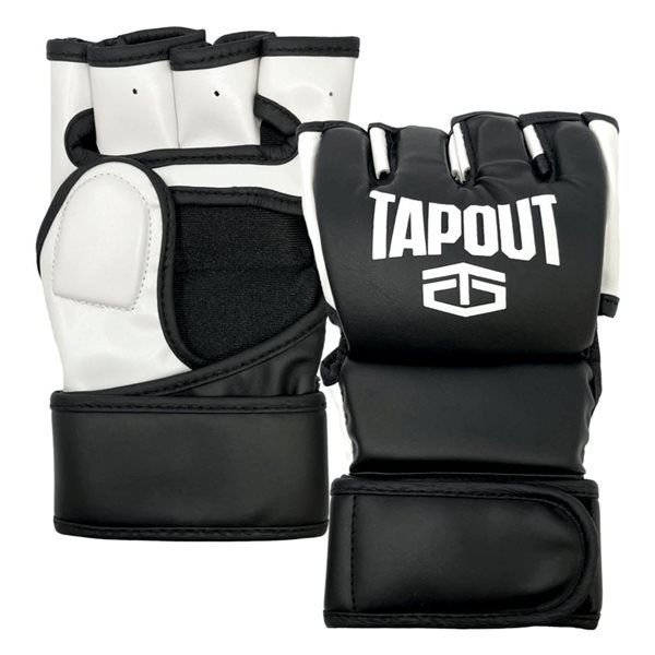Tapout Black 10 Oz 4-Piece MMA Gloves Pads Kit