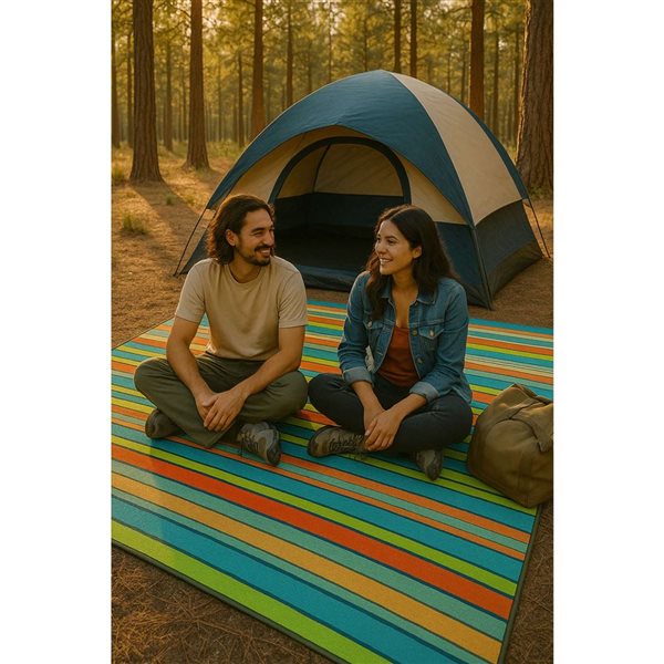 Hurley Multi Colour Strip Design 60 x 90-in Acrylic Camp Blanket