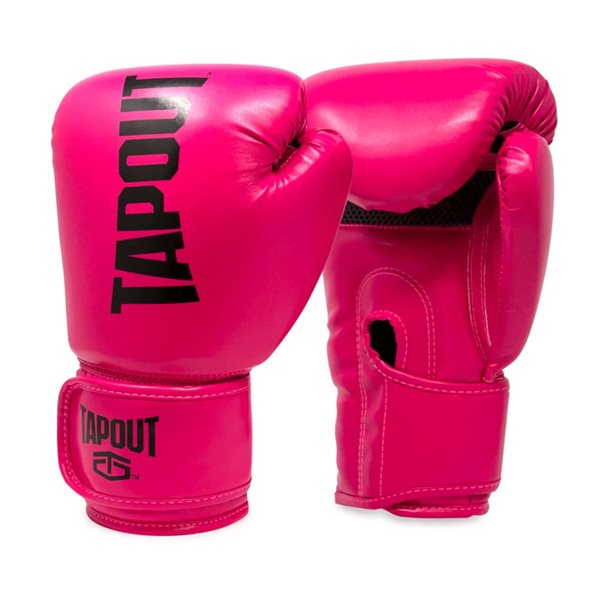 Tapout 10 oz Magenta/White Womens Boxing Gloves with Adjustable Hook and Loop Closure