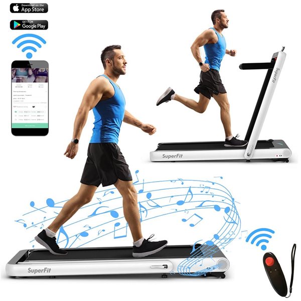 Costway 4.75 HP 2-in-1 Folding Treadmill W/Remote App Control