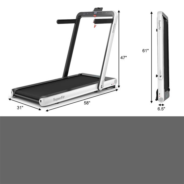 Costway 4.75 HP 2-in-1 Folding Treadmill W/Remote App Control