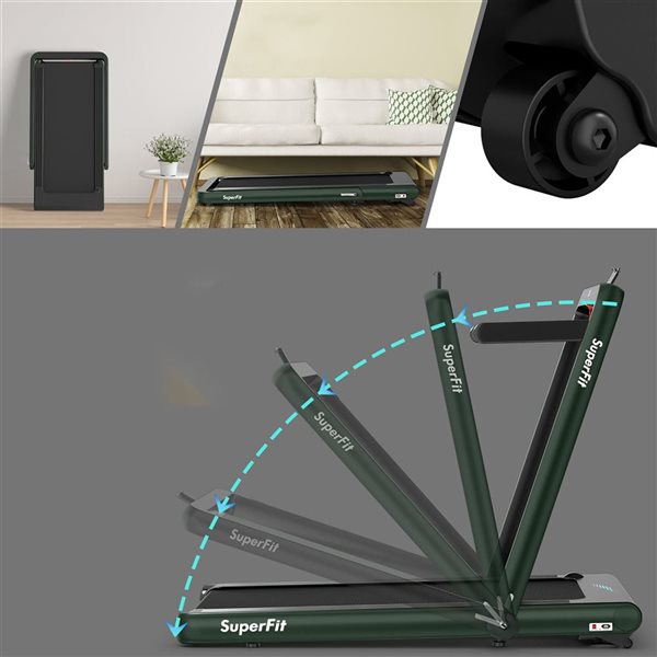 Costway 4.75 HP 2-in-1 Folding Home Treadmill with Remote App Control