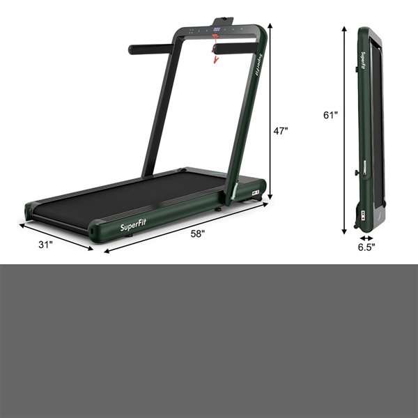 Costway 4.75 HP 2-in-1 Folding Home Treadmill with Remote App Control