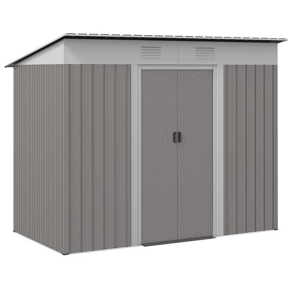 Outsunny 7 x 4-ft Metal Garden Shed - Light Grey