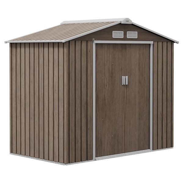 Small Rona Sheds Outsunny 7 x 4-ft Garden Shed - Distressed Light Brown 845-030V00LG | RONA