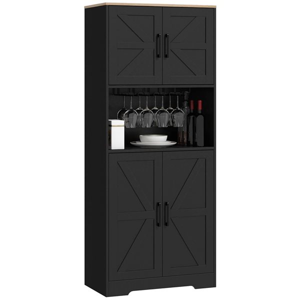 HOMCOM 28.3 W x 15 D x 67.7-in H Kitchen Pantry Storage Cabinet w ...