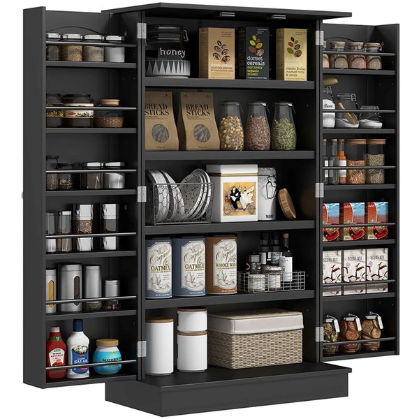 HOMCOM 23.6 W x 11.8 D x 40.9-in H Kitchen Pantry Storage Cabinet w/ 5 ...