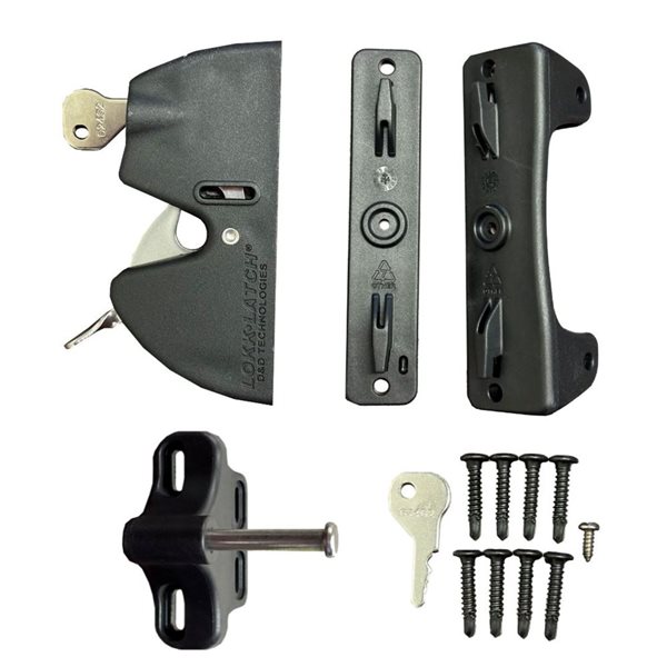 Fortress Fe26 6-in Gate Hardware Kit - Black