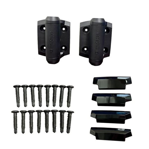 Fortress Fe26 6-in Gate Hardware Kit - Black