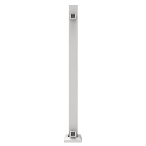 Fortress AL13 Home 3-in X 45.5-in End Post with Brackets and Base Cover - Matte White
