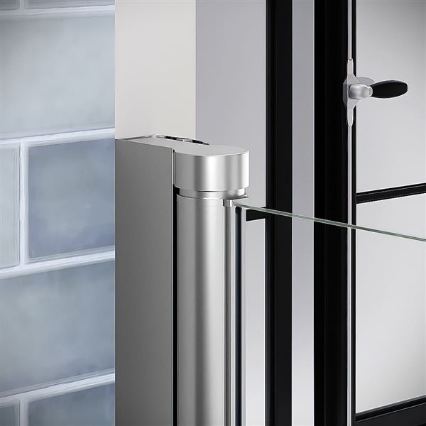 Streamline Foglia 34 x 72-in Semi-Frameless Pivot Shower Door w/ Polished Chrome Hardware and Clear Glass