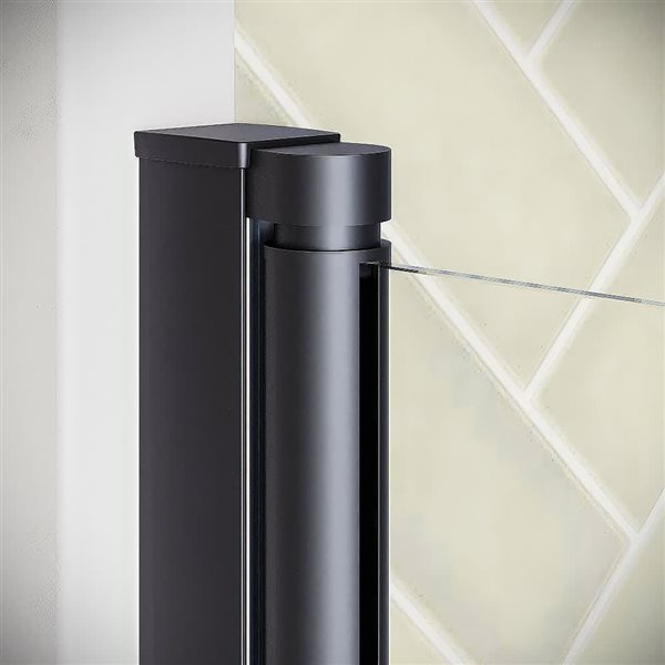 Streamline Soana 32 x 55-in Frameless Pivot Fixed Bathtub Panel w/ Matte Black Hardware and Clear Glass