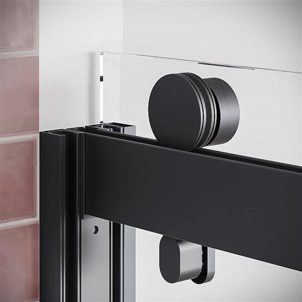 Streamline Livenza 60 x 76-in Semi-Frameless Sliding Shower Door w/ Matte Black Hardware and Clear Glass