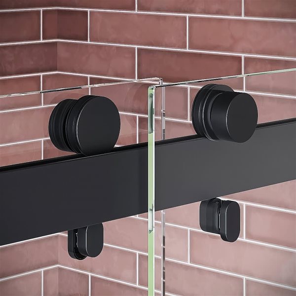 Streamline Livenza 60 x 76-in Semi-Frameless Sliding Shower Door w/ Matte Black Hardware and Clear Glass