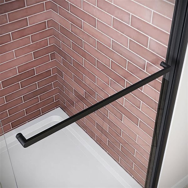 Streamline Livenza 60 x 76-in Semi-Frameless Sliding Shower Door w/ Matte Black Hardware and Clear Glass