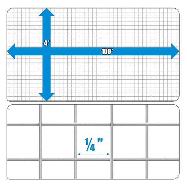 Fencer Wire 4 x 100-ft 23-Gauge Hardware Cloth w/ 1/4-in Mesh