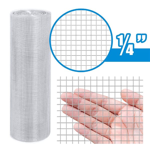 Fencer Wire 3 x 100-ft 23-Gauge Hardware Cloth w/ 1/4-in Mesh
