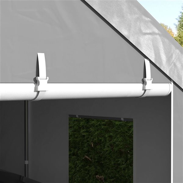 Outsunny 10 x 20-ft Heavy Duty Carport with 6 Window and 2 Doors