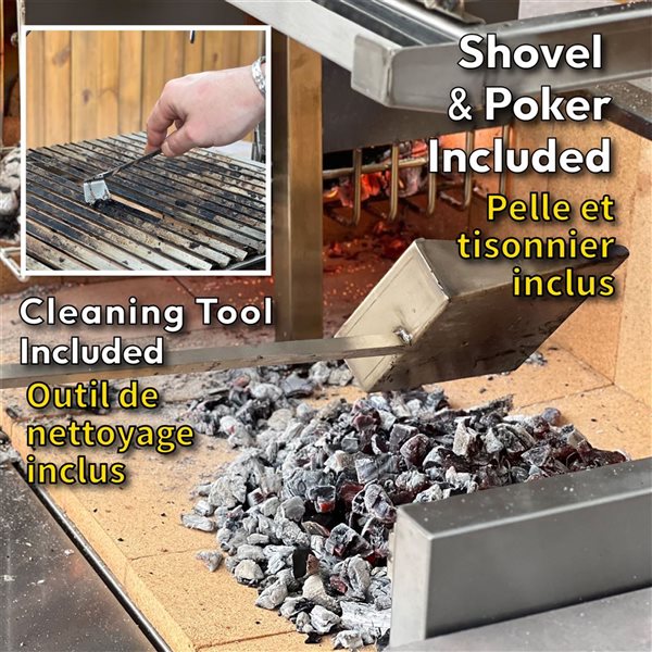 Prokan Stainless Steel 36-in Infinity Argentine Charcoal and Wood Built-In Grill