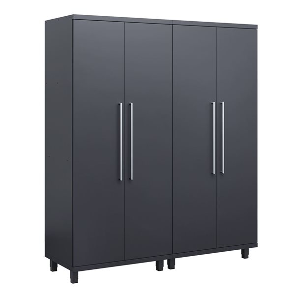 Ceha Garage Solutions Prestige 2-Pc Black Grey Steel Garage Lockers Set