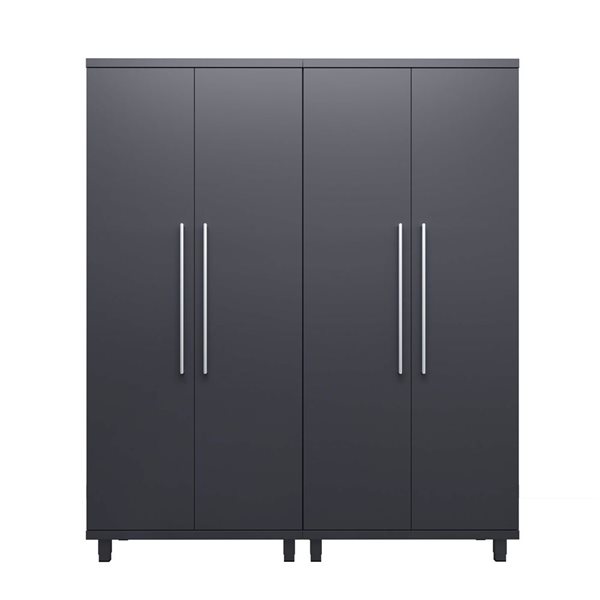 Ceha Garage Solutions Prestige 2-Pc Black Grey Steel Garage Lockers Set