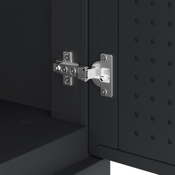 Ceha Garage Solutions Prestige 7-Pc Black Grey Steel Modular Garage System w/ Hardwood Work Surface