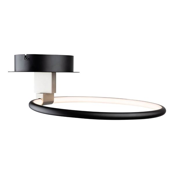 Artcraft Lighting Halo 12-in dia Modern Integrated LED Semi-Flush Mount Ceiling Light - Black