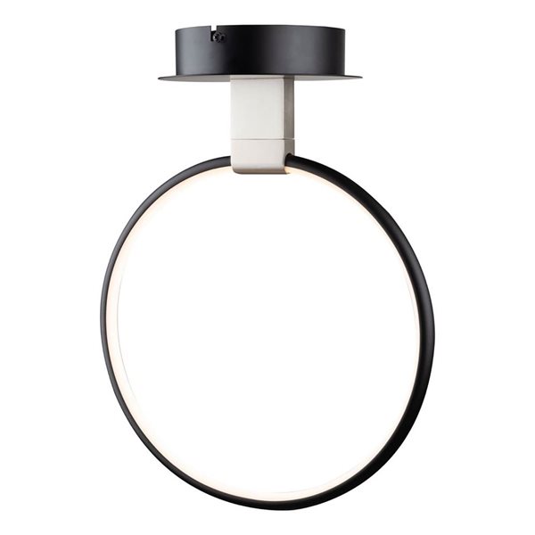 Artcraft Lighting Halo 12-in dia Modern Integrated LED Semi-Flush Mount Ceiling Light - Black