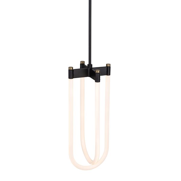 Artcraft Lighting Cascata 20-in H 2-Light Contemporary Kitchen Pendant LED Light - Black/Brushed Brass