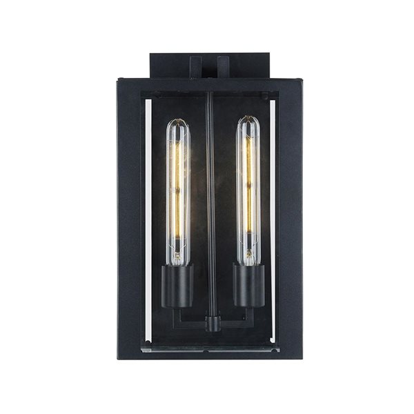 Artcraft Lighting Waterville 15-in H 2-Light Outdoor Wall Sconce - Matte Black