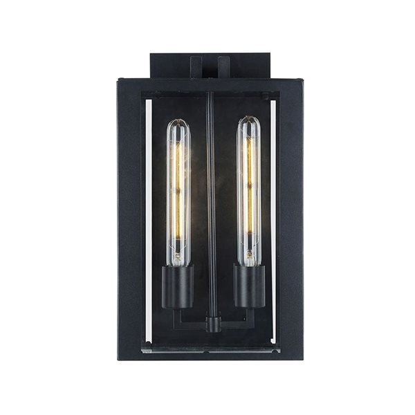 Artcraft Lighting Waterville 15-in H 2-Light Outdoor Wall Sconce - Matte Black