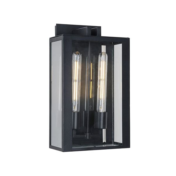 Artcraft Lighting Waterville 15-in H 2-Light Outdoor Wall Sconce - Matte Black