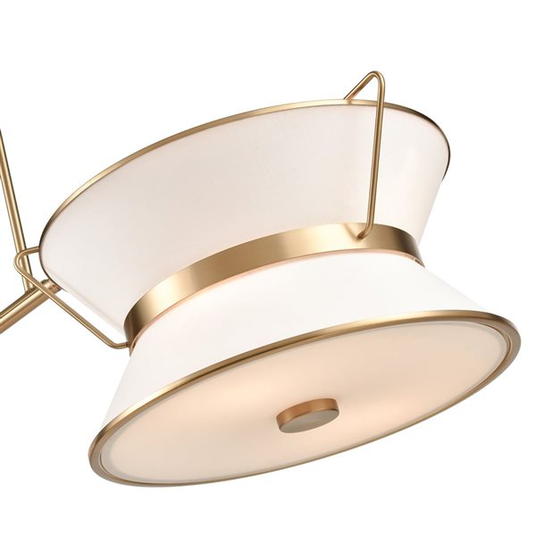 Artcraft Lighting Layla 48-in W 2-Light Kitchen Island Pendant LED Light w/ Linen Shades - Brushed Brass