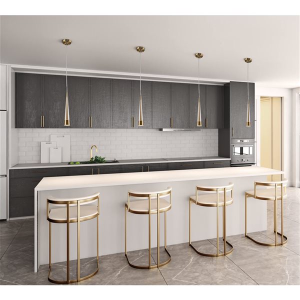 Artcraft Lighting Sunnyvale 12-in H 1-Light Modern Kitchen Pendant LED Light - Brass