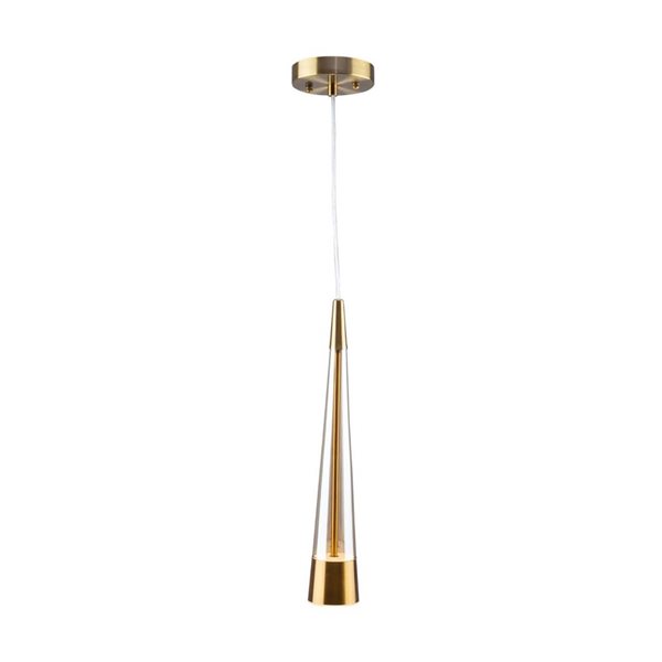 Artcraft Lighting Sunnyvale 12-in H 1-Light Modern Kitchen Pendant LED Light - Brass