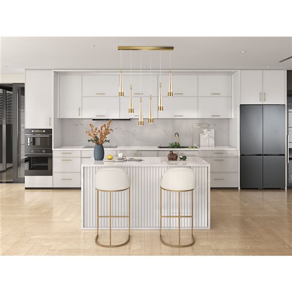 Artcraft Lighting Sunnyvale 33.5-in W 6-Light Modern Kitchen Pendant LED Light - Brass