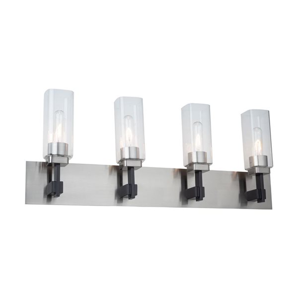 Artcraft Lighting Arlington 31 W x 12-in H 4-Light Modern Bathroom Vanity Light - Satin Nickel