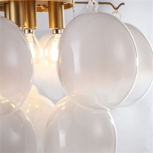 Artcraft Lighting Globo 15.75-in W  4-Light Milky White Glass/Brass Semi-Flush Mount Ceiling Light