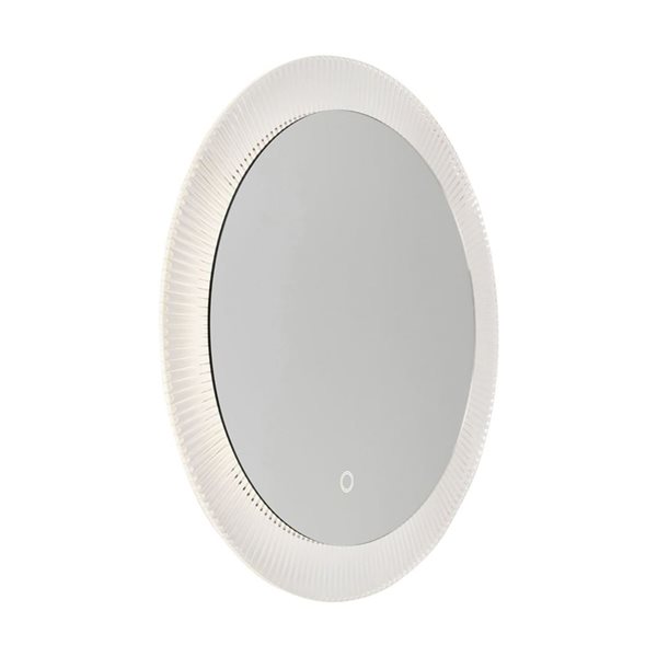 Artcraft Lighting Reflections 23.5-in dia Modern LED Lighted Wall Mirror w/ Ribbed Frame