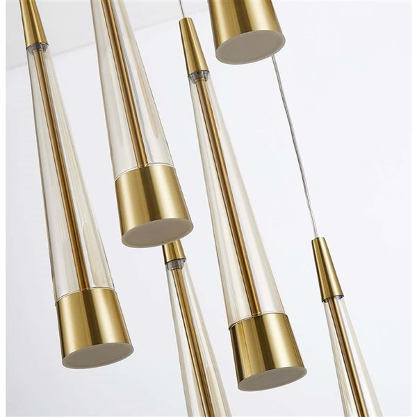 Artcraft Lighting Sunnyvale 50-in H 9-Light Modern Kitchen Pendant LED Light - Brass