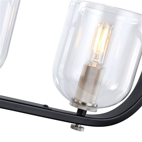 Artcraft Lighting Cheshire 40-in W 5-Light Kitchen Pendant LED Light w/ Clear Glass - Black/Nickel