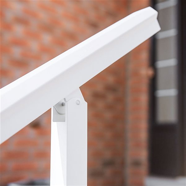 Nuvo Iron White Aluminum 4-5 Steps Stoop Railing Kit - Posts Hand Railing Hardware Included