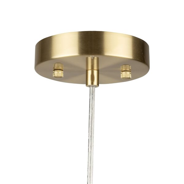 Artcraft Lighting Vita 1-Light Modern Pendant Light w/ Ribbed Glass Globe Shade - White/Brass